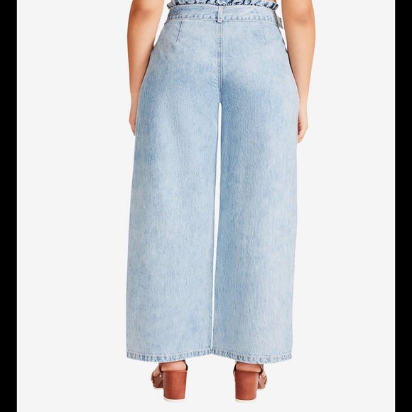 Madden Girl Jeans High Waist Wide Leg Light Blue Denim Lovestory Women’s Size 30 - Picture 3 of 16